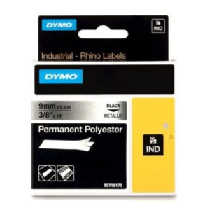 Cinta Original DYMO S0718170 9mm x 5.5m Negro/Gris Metálico – 18485