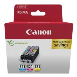 Pack 3 Cartuchos Original CANON CLI521 CMY – 2934B015 [PAG-446] [ML-9]
