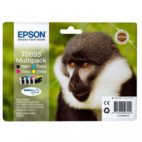 Pack Cartucho Original EPSON T0895 BK+C+M+Y – C13T08954010 [ML-5.8][PAG-225]