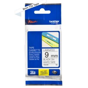Cinta Rotuladora Original BROTHER TZE-221 9mm x 8m Negro sobre Blanco – TZE221