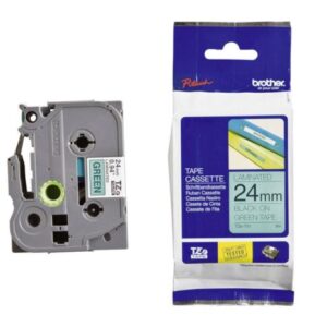 Cinta Original Laminada BROTHER TZE-751 Negro sobre Verde 24mm – TZE751