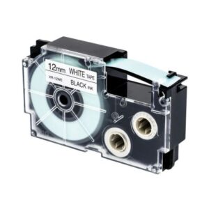 Cinta Original CASIO XR-12WE 12 mm x 8 m Negro/Blanca – XR-12WE